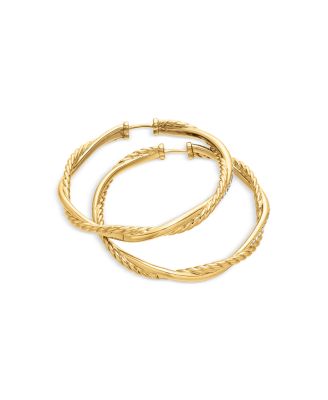 18K Yellow Gold Petite Infinity Hoop Earrings with Pav&eacute; Diamonds