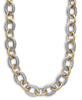 David Yurman - Oval Extra-Large Link Necklace with Gold, 17"