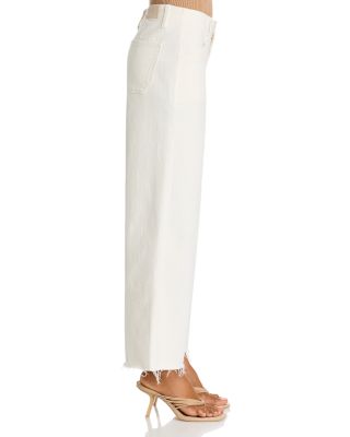 Anessa High Rise Wide Leg Ankle Jeans in Tonal Ecru