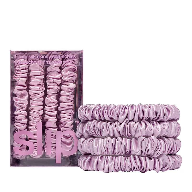 slip Pure Silk Back to Basics Skinny Scrunchies in Wildflower, Set of 4