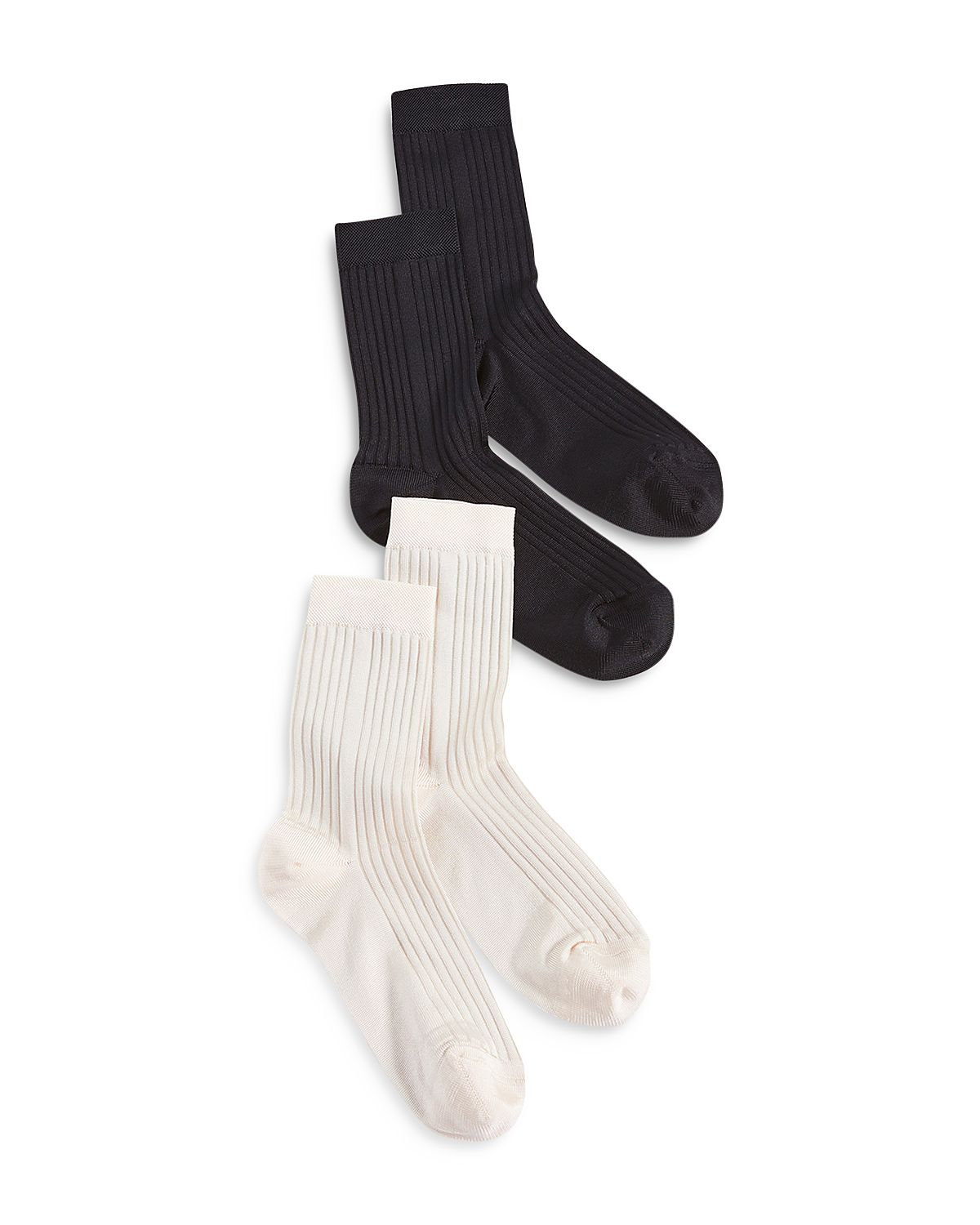 Stems Silky Rib Crew Socks, Pack of 2