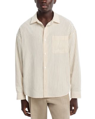 FRAME - Striped Regular Fit Wool Shirt