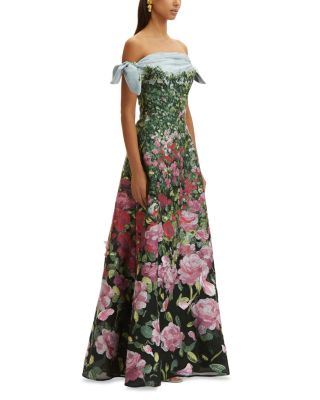 Sleeveless Draped English Garden Gown