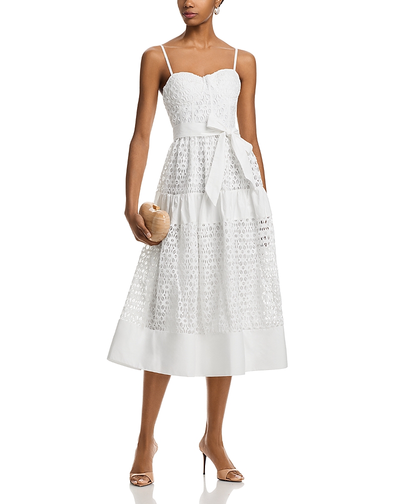 Aqua Eyelet Midi Dress - Exclusive