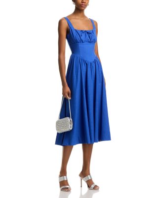 AQUA - Tie Front Midi Dress - Exclusive