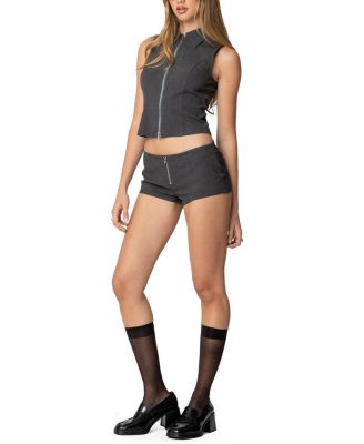 Allie Collared Zip Up Top