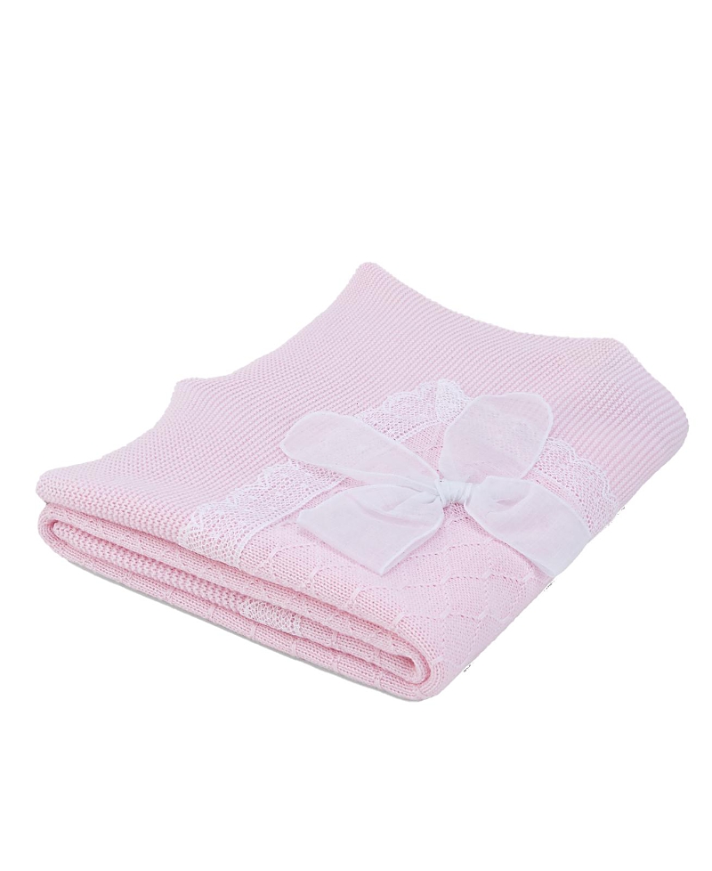 Paz Rodriguez Unisex Linda Shawl - Baby In Chalk Pink/white