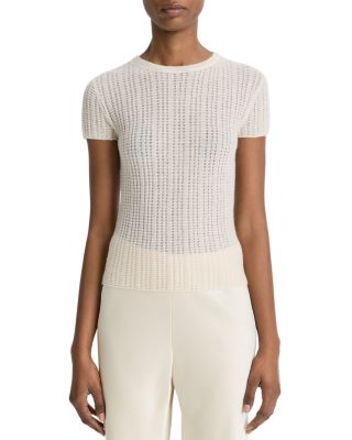 Waffle Knit Short Sleeve Sweater