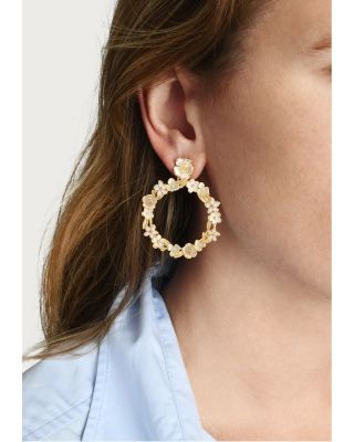 Bloom Gathered Drop Hoop Earrings in 18K Gold Plated - Exclusive