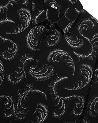 Printed Long Sleeve Button Front Shirt