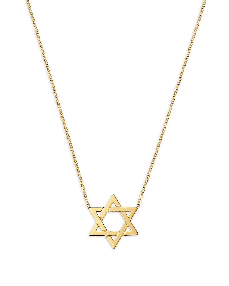Zoë Chicco 14k Yellow Gold Spiritual Star Of David Pendant Necklace, 14-16 In Gold