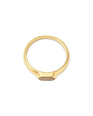 14K Yellow Gold Diamond Signet Ring