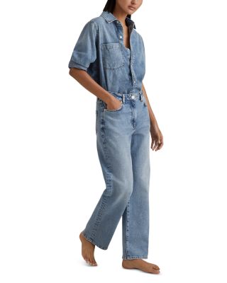 Selin Mid Rise Straight Leg Jeans in Light Blue