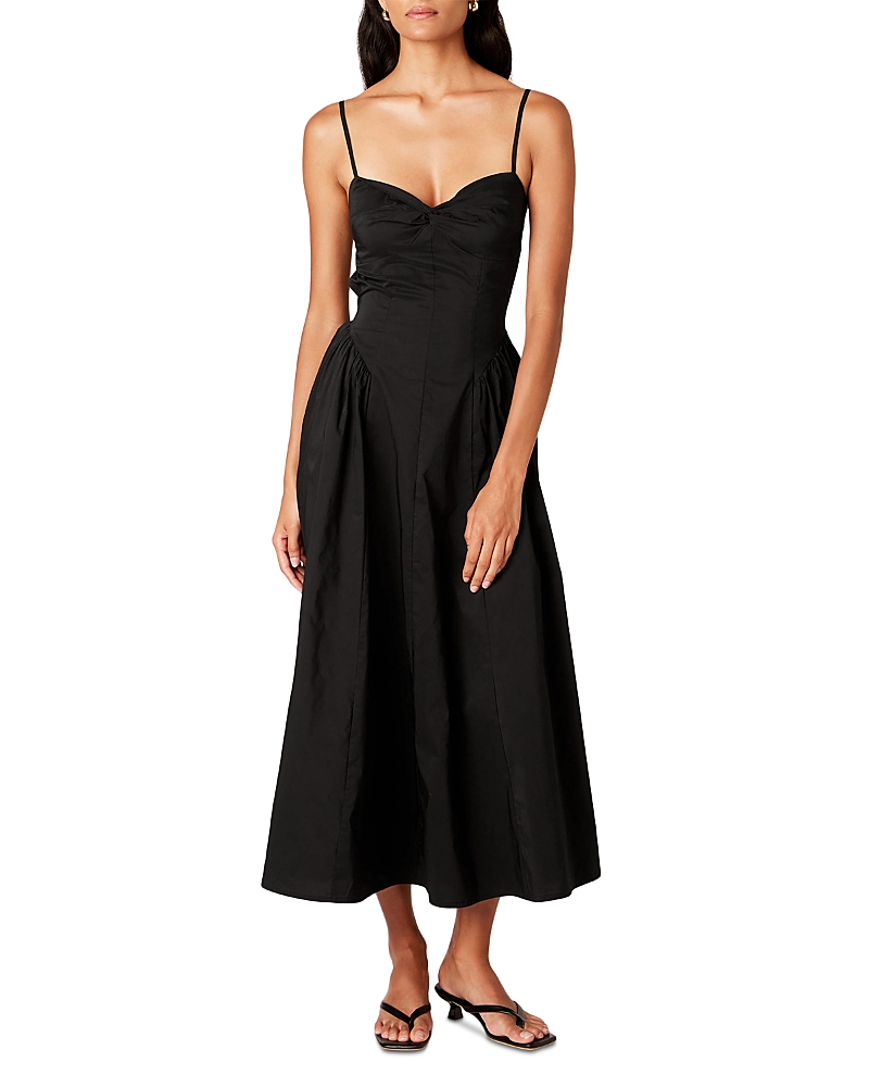 Shop Nia Destene Poplin Dress In Black
