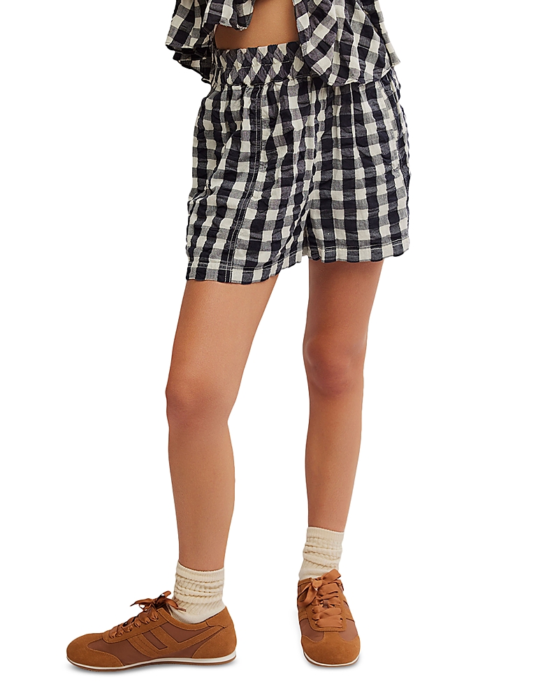 Shop Free People Get Free Seersucker Shorts In Black Combo