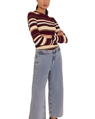 Multi Stripe Crewneck Knit Top