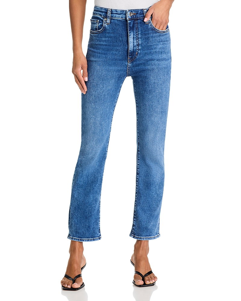 Frame The Pencil Crop High Waist Ankle Slim Straight Leg Jeans In Canals