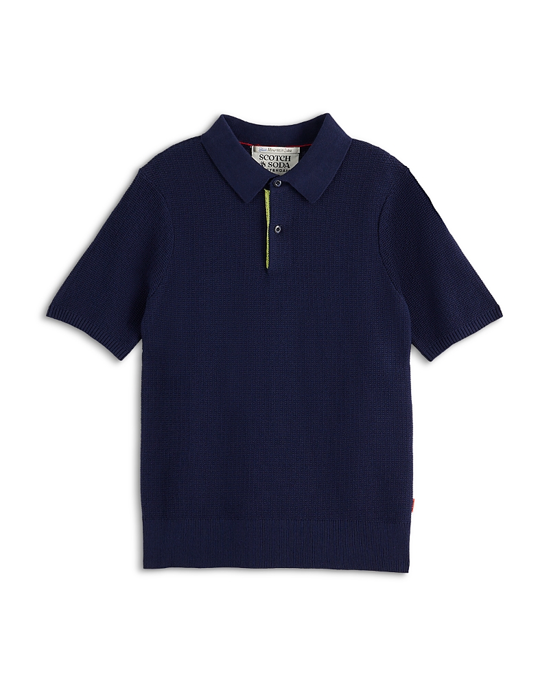 Scotch & Soda Boys' Structured Knitted Polo - Little Kid, Big Kid In Navy