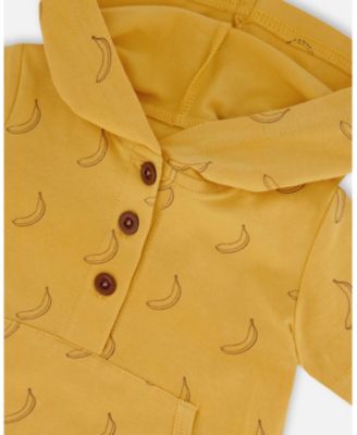Boys' Printed Organic Cotton Hooded Romper - Baby