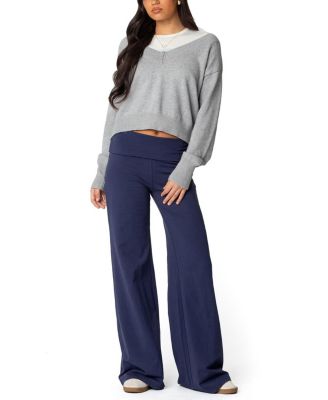  Wide Leg Fold Over Pants