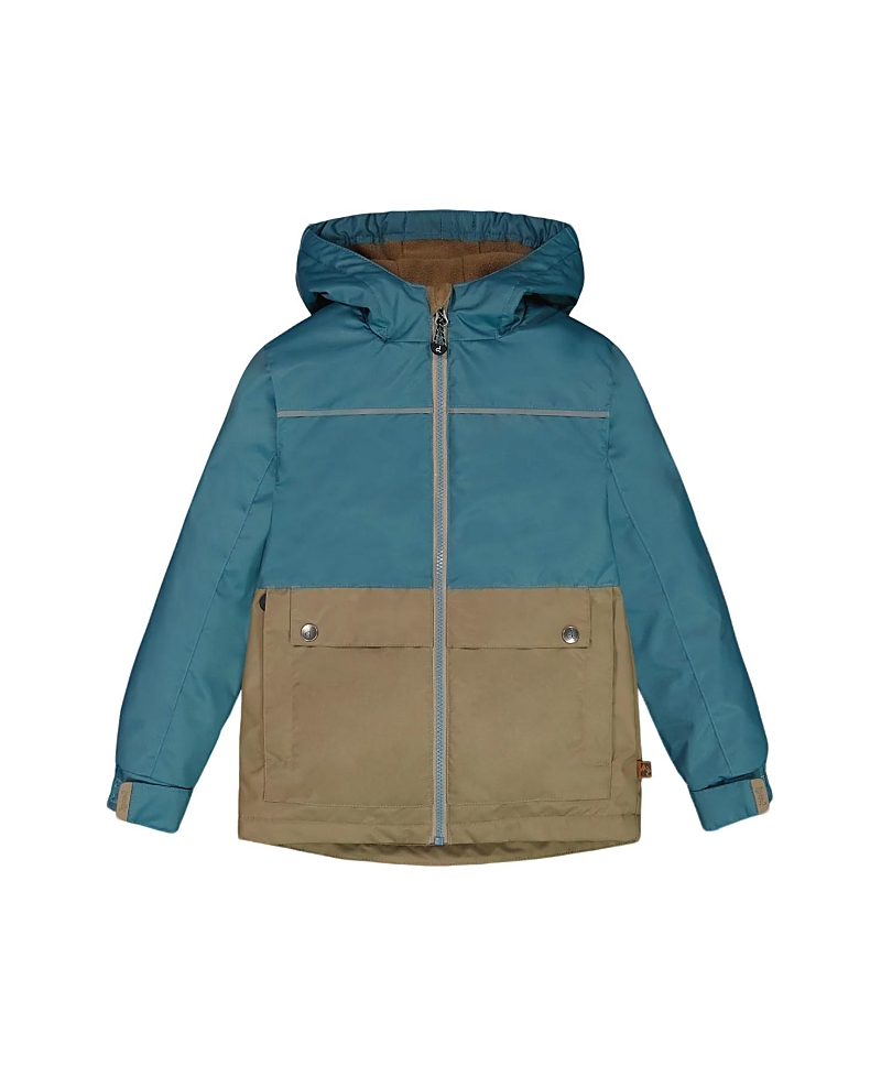 Deux Par Deux Little Boy's Colorblock Mid-season Jacket Neutral Blue And Taupe In Neutral Blue And Taupe