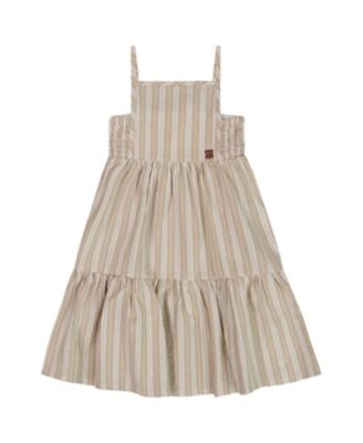 Deux par Deux - Girls' Sleeveless Linen Striped Dress - Little Kid