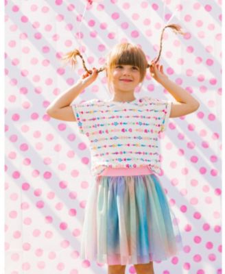  Girls' Bi-Material Dress with Mesh Skirt - Big Kid