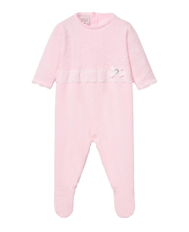 Paz Rodriguez Girls' Linda Romper - Baby In Chalk Pink/white