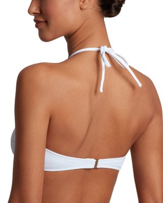 Shirred Bandeau Bikini Top & Solid Hipster Bikini Bottom