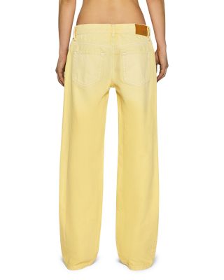 Cropped Low Rise Baggy Jeans in Butter