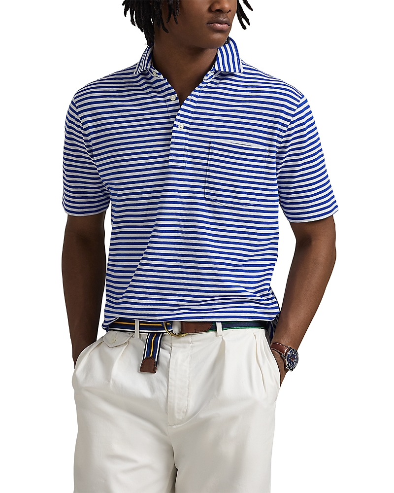 Polo Ralph Lauren Featherweight Mesh Polo In Sapphire Star/white