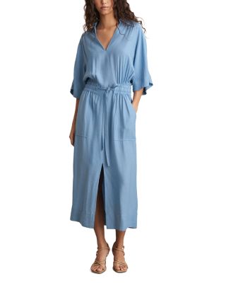 REISS - Cecelia Shirred Waist Midi Dress