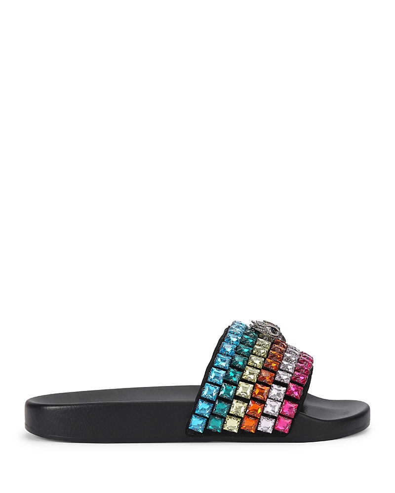 Kurt Geiger London Meena Eagle Slide Sandal In Charcoal