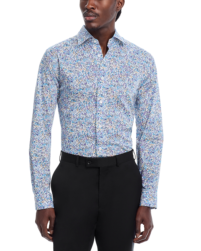 Jack Victor Floral Print Shirt In Lavender