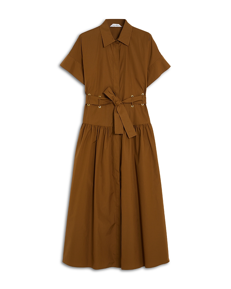 Max Mara Agoraio Popeline Dress In Tobacco