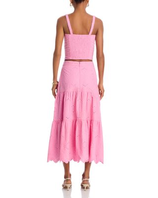 Embroidered Lace Midi Skirt - Exclusive 