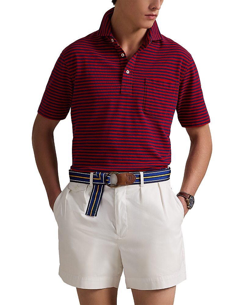 Polo Ralph Lauren Classic Fit Featherweight Mesh Polo In Newport Navy/rl Red