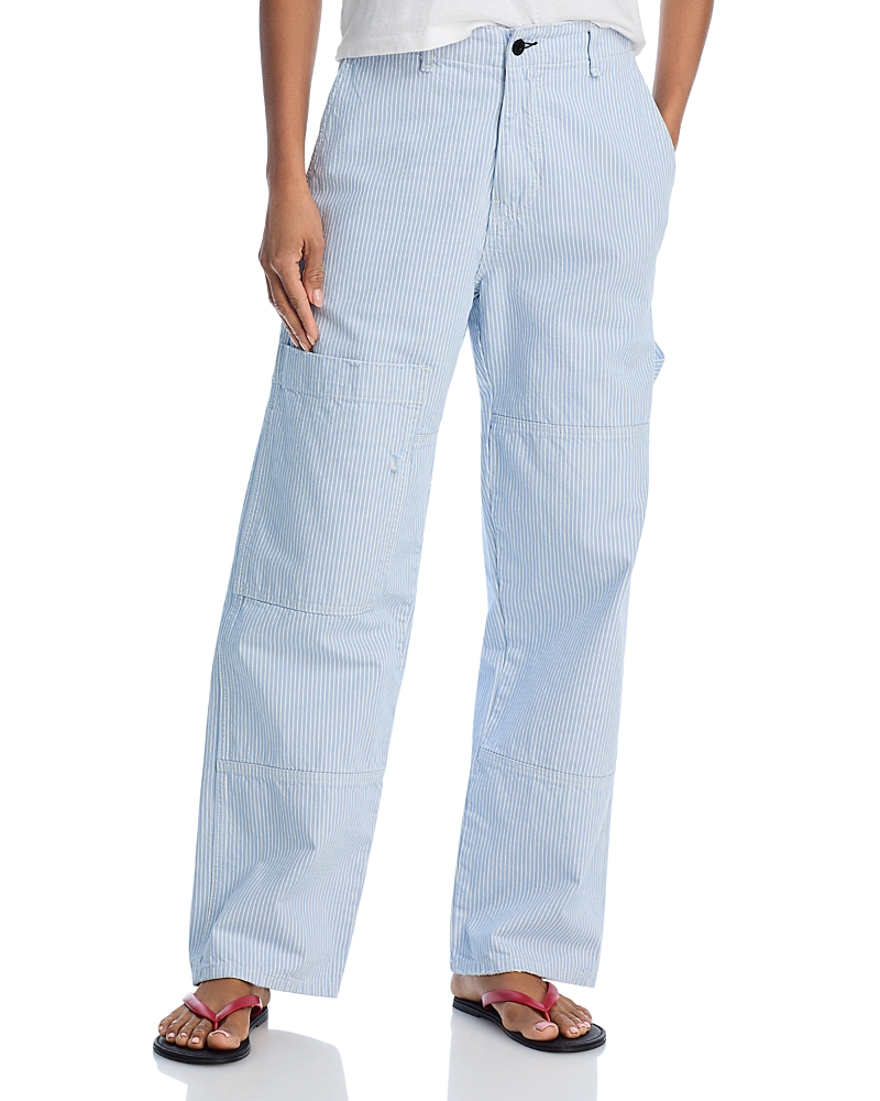 Askk Ny Carpenter High Rise Jeans in Blue Strip