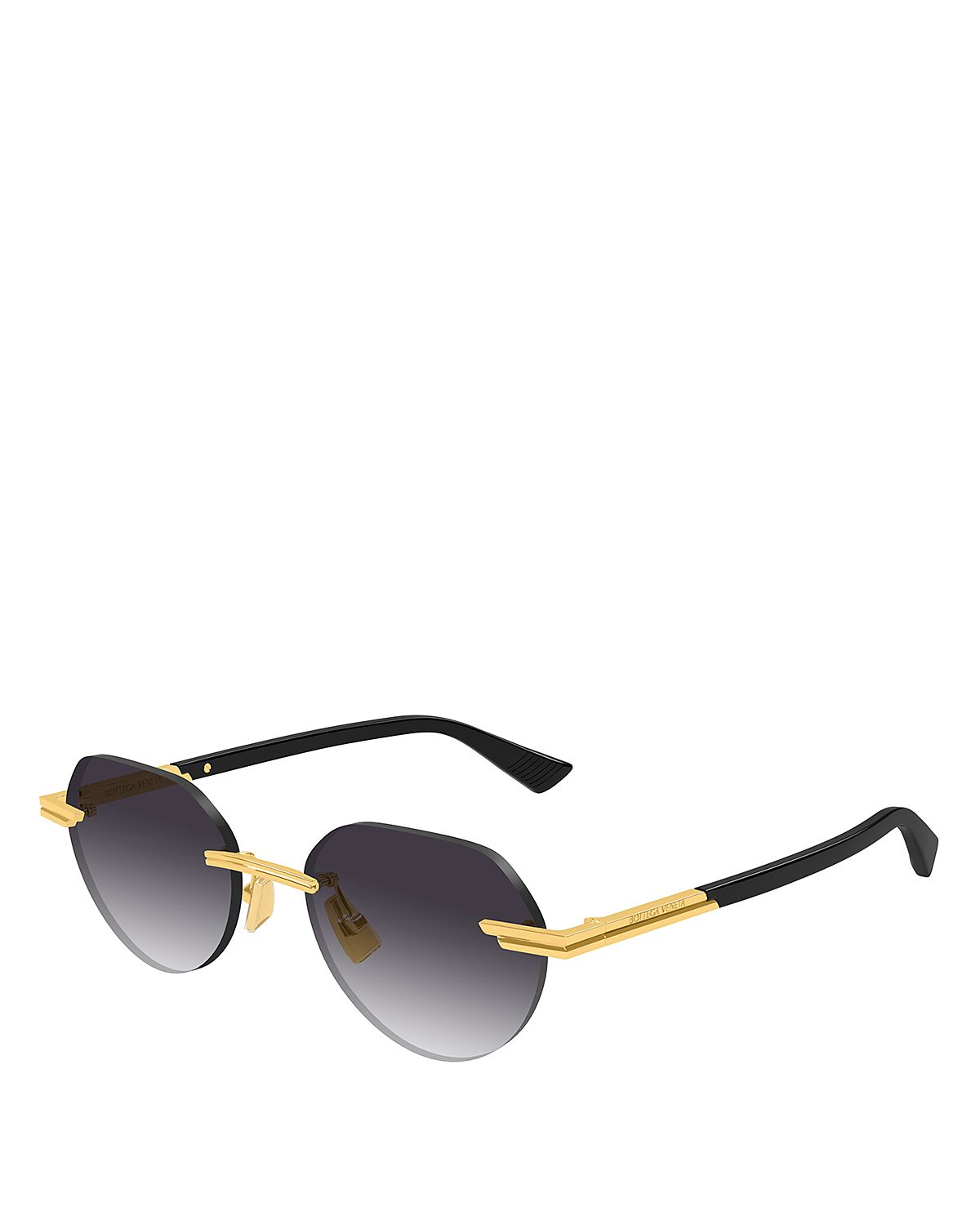 Bottega Veneta Glasant Rimless Round Sunglasses, 51mm