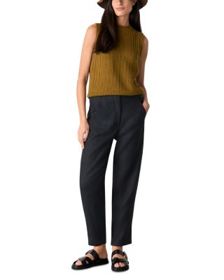 Linen Barrel Leg Trousers