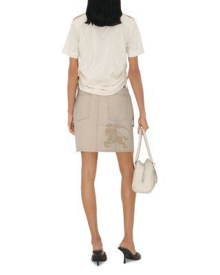 Equestrian Knight Design Denim Mini Skirt