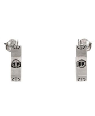 Pre-Owned Cartier - 5.5mm Love Hoop Earrings 18K White Gold