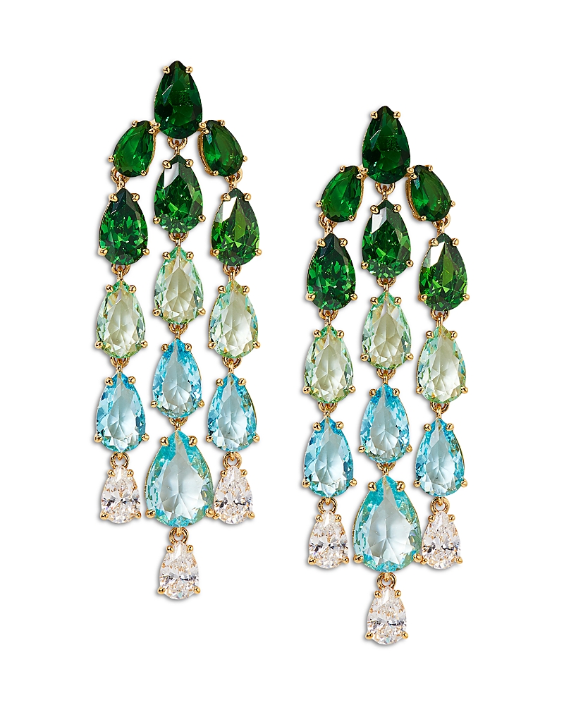 NADRI PALM SPRINGS MULTICOLOR PEAR STONE CHANDELIER DROP EARRINGS