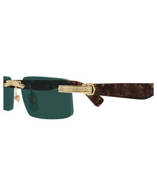 Première de Cartier 24K Gold Plated Rectangular Sunglasses, 55mm