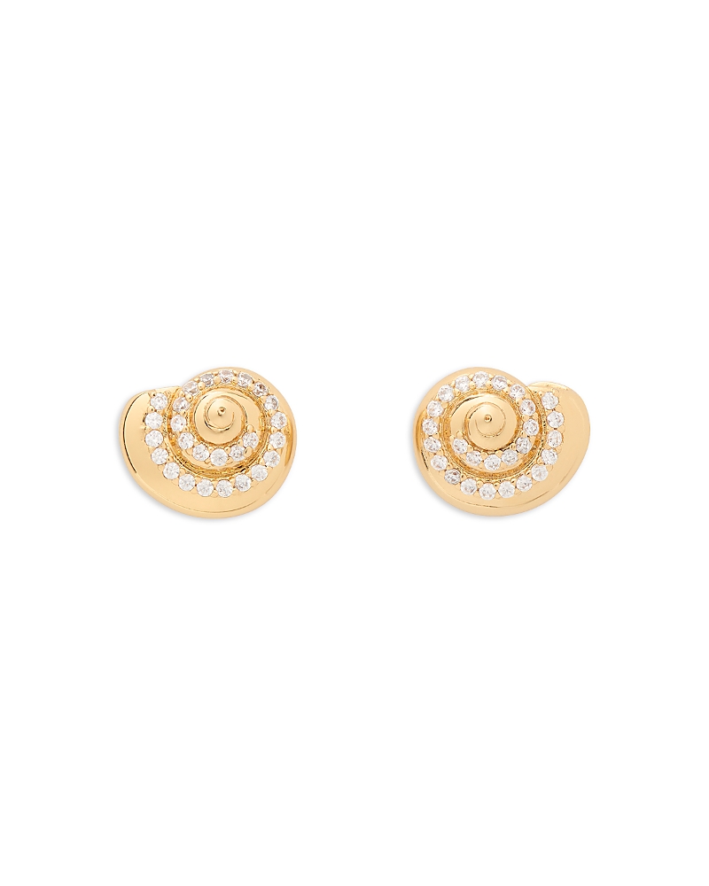 Kate Spade New York Pave Seashell Stud Earrings In Gold
