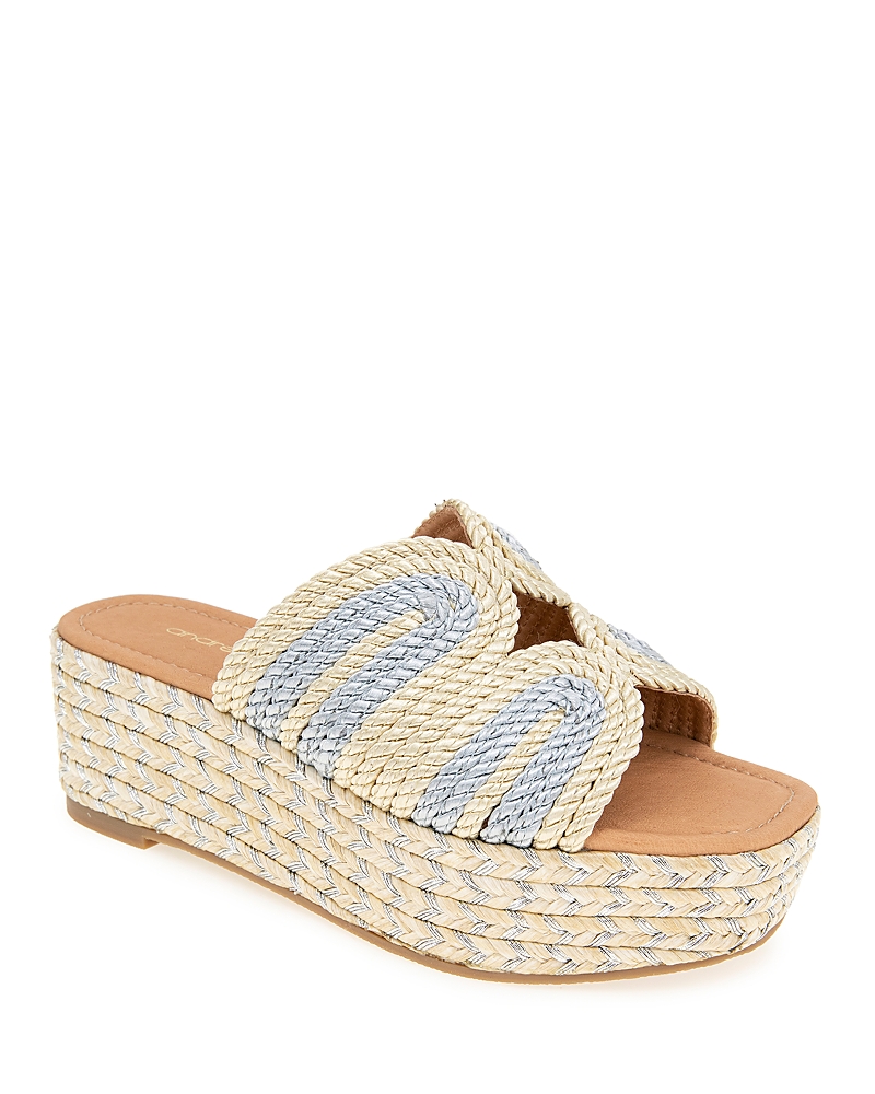Andre Assous André Assous Serene Espadrille Platform Wedge Slide Sandal In Multi