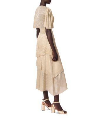 Metallic Ruffled Dress