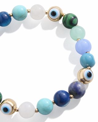 Iman Beaded Stretch Bracelet in Gold Tone