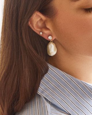 Myra Imitation Pearl & Glass Accent Drop Earrings