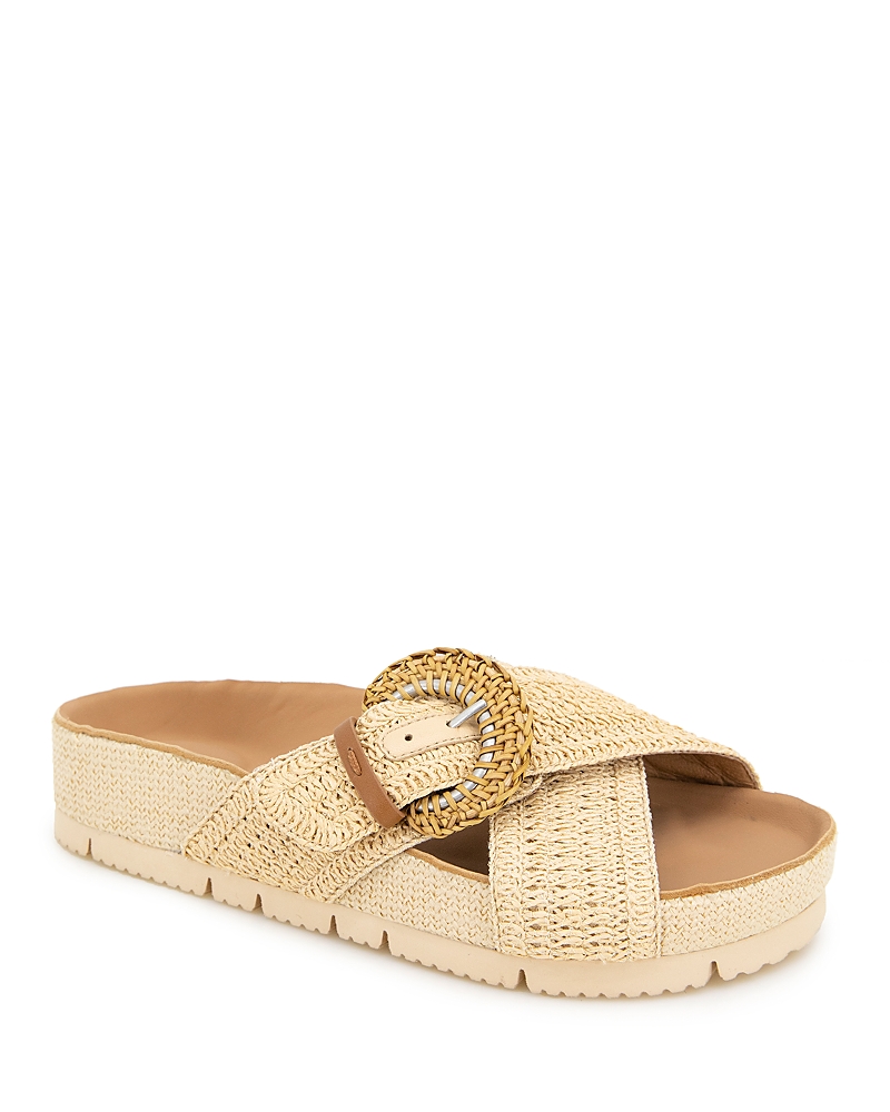 Shop Gentle Souls By Kenneth Cole Women's Louisa Slide Sandals In Natural Raffia
